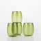 Celebrate It; 12 oz. Green with Gold Edge Plastic Wine Glasses , 4ct. by Celebrate It™; Category:Thanksgiving Party Supplies; Image:3